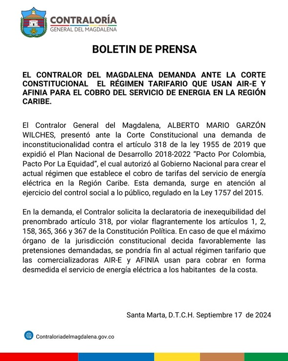 Boletín de Prensa